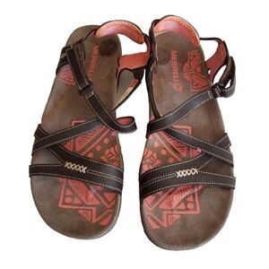 Merrell Brown Sandspur Leather Performance Sandals